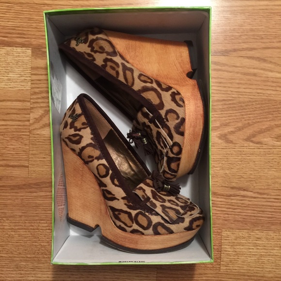 SAM EDELMAN Wesley Calf Hair Leopard Wedge Loafer - Picture 2 of 8